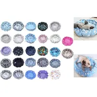 Elkuaie Warme Haustiermatte, niedliches Kätzchen-Liege, Kissen, Hauszelt, sehr weich, kleine Hundematte, Tasche, waschbar, Katzenbetten, Sofa, Plüschsofa