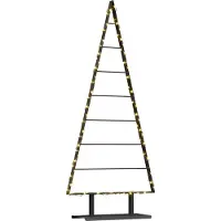 DKD Home Decor Metall Weihnachtsbaum mit Ständer Schwarz 150 cm Stahl