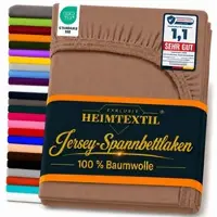 EXKLUSIV HEIMTEXTIL Marke Jersey Spannbettlaken 180-200x200 cm Schokobraun