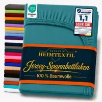 EXKLUSIV HEIMTEXTIL Jersey Spannbettlaken 120 x 200 cm Petrol
