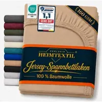 EXKLUSIV HEIMTEXTIL Jersey Spannbettlaken Deluxe 180 - 200 x 200 cm Sand