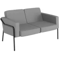Meet by Paperflow 2-Sitzer Outdoor Sofa MEDSO, Größe L, Stahlgestell, B 1250 x T 747 x H 740 mm, 240 kg, grau