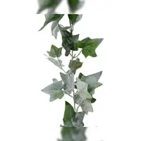 Christmas Decoration Künstliche Efeu Girlande 18x180cm Kunststoff Winter Deko Pflanze mit Schneeoptik Bastelmaterial Blumenranken Tischdeko Wanddeko Hochzeitsdeko Grün