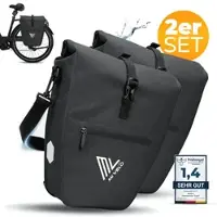 MIVELO 2in1 Fahrradtasche für Gepäckträger „CAPAX“ 25L - Schwarz-Reflektierend - Bestseller,oft gekauft
