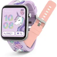 Tikkers Kids Series 13 Einhorn Smartwatch mit Wecker Kamera GPS-Anschluss Pulsmesser Touchscreen IP68 austauschbares Silikonarmband