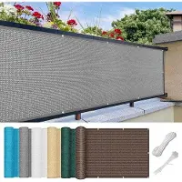 Markenlos Balkon-Privatscreen - Atmungsaktives, langlebiges Material - 80x450 cm - Hellgrau