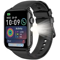 Blackview Smart Watch R30 MAX Bildschirm Bluetooth Anruf LED blinkend AI-Sprachassistent 100+ Sport-Modus mehrere App-Nachrichtenbenachrichtigungen Android schwarz