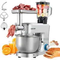 Vevor multifunktionale Küchenmaschine elektrisch 1500 W mit Edelstahlschüssel (6 L) &amp; Mixbecher (1,5 L)