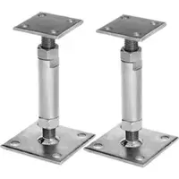 BigDean 2x GAH Pfostenträger Mit 2 Platten Verzinkt Aufdübelbar Höhenverstellbar