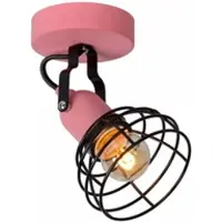 Licht-Erlebnisse Deckenstrahler Rosa Schwarz 10,5 CM Breit Klein Schwenkbar Für Kinder Metall E27