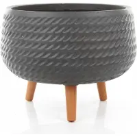 Edelman CORDA BOWL 42/32 großer grauer Blumentopf auf Beinen