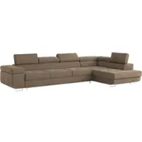 Masseno Ecksofa VICENTE mit Schlaffunktion L-Form, Sofa mit Bettkasten, Wohnzimmersofa, Couch, Soffa, Bettsofa, Couchgarnitur- Beige, MONOLITH 09