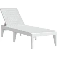 Selius Liegestuhl, verstellbar, 4 Positionen - 186x60x29 cm - Polypropylen, weiß