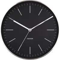 Karlsson - Wanduhr Minimal - Schwarz/Nickel - Ø27,5cm
