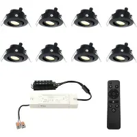 HOFTRONIC™ LED Mini Einbaustrahler 3W 2700K IP44 Schwarz Set 8 Stück
