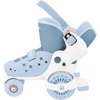 Globber Kinder-Vierrad-Rollschuhe, Modell LEARNING SKATES, Größe EU 26-29, aschgrau-blau
