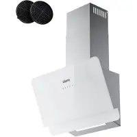 CIARRA Kopffreihaube 60cm, A+ 590 m³/h Dunstabzugshaube, Touch-Bedienung, Umluft & Abluft Glas VM6765CS