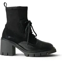Hispanitas für Damen. HI254281 Rock Zurich Lederstiefeletten schwarz (37), 5 bis 8 cm, Schnürsenkel, Reißverschluss, Lässig