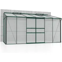 Vitavia Anlehngewächshaus "Osiris 7800", grün (smaragdgrün), B:387cm T:201cm, Gewächshäuser, Anlehngewächshaus