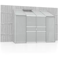 Vitavia Anlehngewächshaus "Styx 3300", silber (silberfarben), B:255cm T:132cm, Gewächshäuser, Anlehngewächshaus