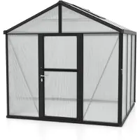 Pergart Gewächshaus "Zeus 6200", schwarz, B:258,4cm H:250,4cm T:242cm, Gewächshäuser, Gewächshaus, besonders stabile Alu-Profile, 10 mm Hohlkammerplatten