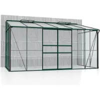 Pergart Vitavia Anlehn-Gewächshaus "Osiris 7800" smaragd 7,8 m² 3 mm ESG, 6 mm HKP