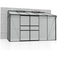 Pergart Vitavia, Aktionsangebot (inkl. 100 Euro Zubehör): Anlehn-Gewächshaus "Osiris 6500", schwarz, 6,5 m², 4 mm HKP