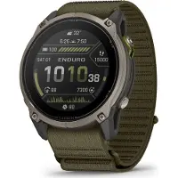 Garmin Enduro 4 Schwarz/Titan Textil-Armband Dark Olive