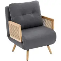 MODFU Relaxsessel mit Fünfstufig verstellbare Rückenlehne,3-in-1 Sofa,Polstersessel,Loungesessel mit Rückenkissen und Schaumfüllung,für Schlafsofa,Chaiselongue,Grau