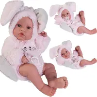 MuÑecas Antonio Juan geborene Babypuppe Erika Häschen Rosa Rosa One Size
