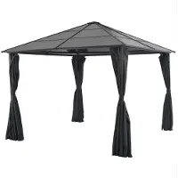 Selius Gartenpavillon, 3x3 Meter, Schwarz – Dach aus Polycarbonat – Aluminium und Stahl