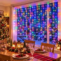 YARDIN LED Eisregen Dekoleuchte 20M 800LED, bunt, 8 wählbare Lichtmodi, synchron verbindbar, festliche Fenster- und Wanddekoration