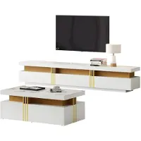 StarTech.com TV-Möbelset - TV-Schrank und Couchtisch - Moderner Stil - 2-teilig - Spanplatte - Weiß
