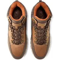 Tom Tailor Schnürboots , Herren, Gr. 42, Textil, braun (cognacfarben), Lederimitat, Textil, Schuhe Schnürboots, Schnürer im Bergsteiger-Look, mit Kontrastbesatz