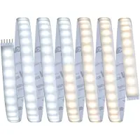 Paulmann LED-Streifen MaxLED 1000 Basisset 3m CCT IP44 1000, dimmbar, chrom / silber, für Wohn- / Esszimmer, Kunststoff
