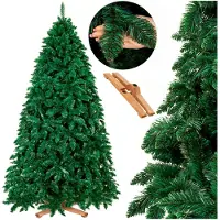 Springos Royal Trees Weihnachtsbaum künstlich 240 cm Waldkiefer dicht mit 1084 Spitzen | Deluxe Tannenbaum wie echt inkl. Holzständer & Aufbewahrungstasche