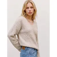 Vero Moda Strickpullover "VMBERRY LS V-NECK PULLOVER NOOS" Materialmix