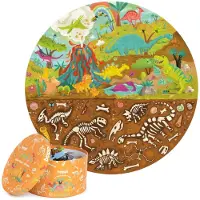 Click Europe BOPPI, Rundes Puzzle 58 cm - Dinosaurier, 150 Teile