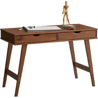Idimex Schreibtisch MILO mit 2 Schubkasten, Massivholz, stabil und langlebig, ideal für Home-Office, Kastanien farben, Schubladen für Stauraum