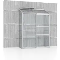 Pergart Vitavia Anlehn-Gewächshaus "Styx 900" aluminium eloxiert 0,9 m² 3 mm ESG
