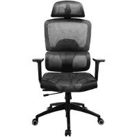 Sandberg 640-96, Universal-Gamingstuhl, 150 kg, Gepolsterter Sitz, Netz-Rückenlehne, Schwarz, Schwarz