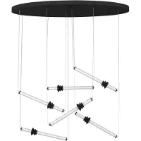 Nova Luce LED Pendelleuchte Stalactite dimmbar 36W warmweiss 3000K Schwarz Aluminium Keramik 120x43cm 9236409