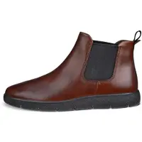 Ecco Damen Chelsea Boots aus braunem Glattleder mit elastischen Seiteneinsätzen