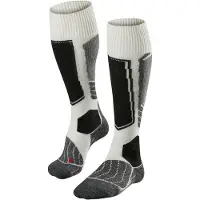 Falke SK1 Comfort Damen Ski Kniestrümpfe, 39-40, Weiß, Geometrisch, Wolle