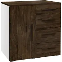 Hasena Kommode Qunito Weiß mit Nussbaum-Front zerlegt, zerlegt (zum Selbstaufbau) 90x50x86 cm – Selezione