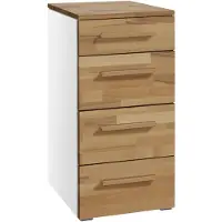Hasena Kommode Quatro Weiß mit Kernbuche-Front zerlegt, zerlegt (zum Selbstaufbau) 45x50x86 cm – Selezione