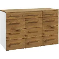 Hasena Kommode Trequatri Weiß mit Wildeiche-Front zerlegt, zerlegt (zum Selbstaufbau) 135x50x86 cm – Selezione