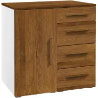Hasena Kommode Qunito Weiß mit Eiche brandy zerlegt, zerlegt (zum Selbstaufbau) 90x50x86 cm – Selezione