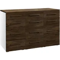 Hasena Kommode Trequatri Weiß mit Nussbaum-Front zerlegt, zerlegt (zum Selbstaufbau) 135x50x86 cm – Selezione