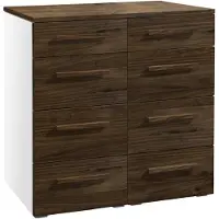 Hasena Kommode Quatrine Weiß mit Nussbaum-Front zerlegt, zerlegt (zum Selbstaufbau) 90x50x86 cm – Selezione